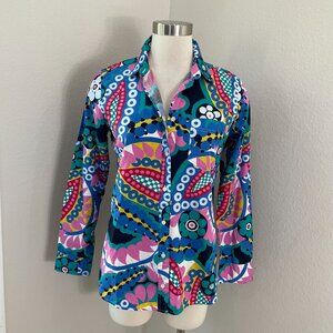 J Crew Womens 6 Long Sleeve Ratti Kaleidoscope Classic Fit Boy Shirt Blouse
